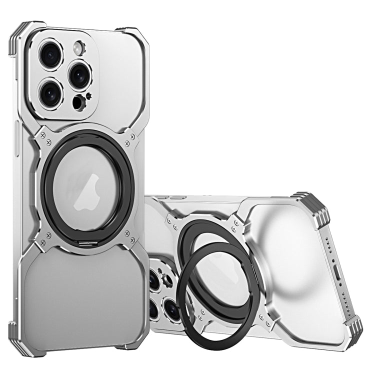 Mechanical Arm Borderless MagSafe Holder Metal Phone Case, For iPhone 14 Plus, For iPhone 14, For iPhone 14 Pro, For iPhone 14 Pro Max