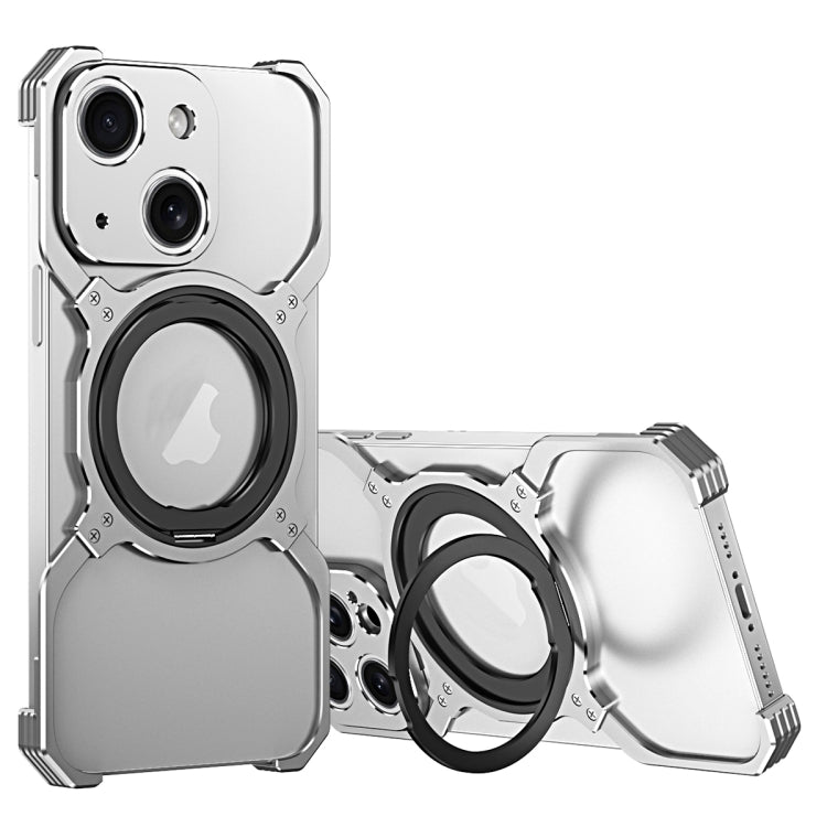 Mechanical Arm Borderless MagSafe Holder Metal Phone Case, For iPhone 14 Plus, For iPhone 14, For iPhone 14 Pro, For iPhone 14 Pro Max