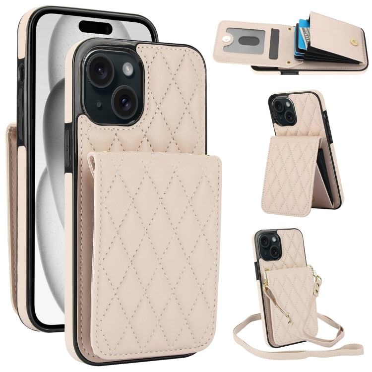 YM015 Crossbody Rhombic Card Bag RFID Phone Case, For iPhone 15, For iPhone 14 Plus, For iPhone 14, For iPhone 14 Pro