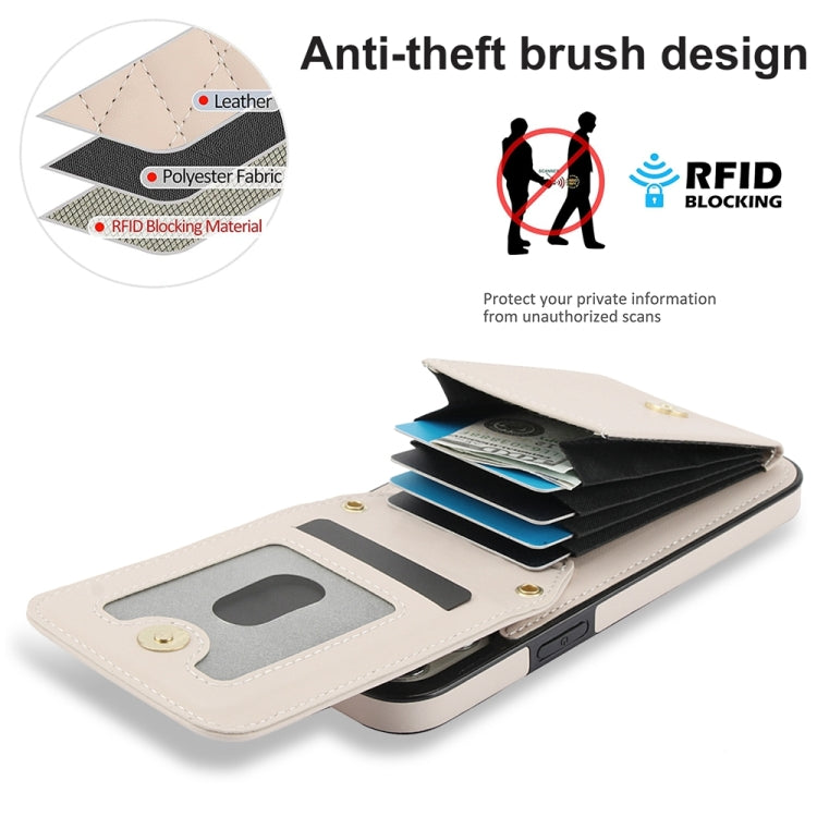 YM015 Crossbody Rhombic Card Bag RFID Phone Case, For iPhone 15, For iPhone 14 Plus, For iPhone 14, For iPhone 14 Pro