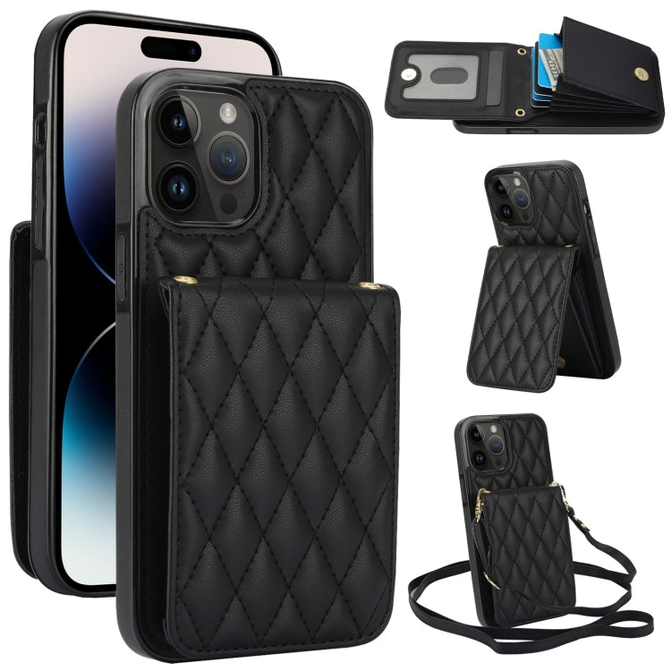 YM015 Crossbody Rhombic Card Bag RFID Phone Case, For iPhone 14 Pro Max, For iPhone 13 Pro Max, For iPhone 13 Pro, For iPhone 13