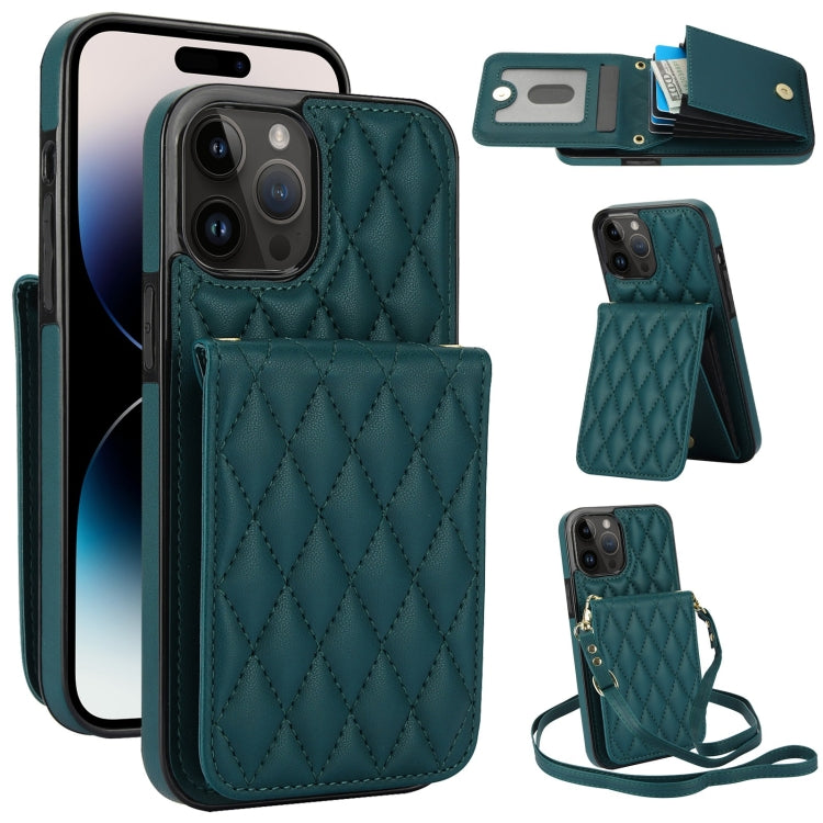 YM015 Crossbody Rhombic Card Bag RFID Phone Case, For iPhone 14 Pro Max, For iPhone 13 Pro Max, For iPhone 13 Pro, For iPhone 13