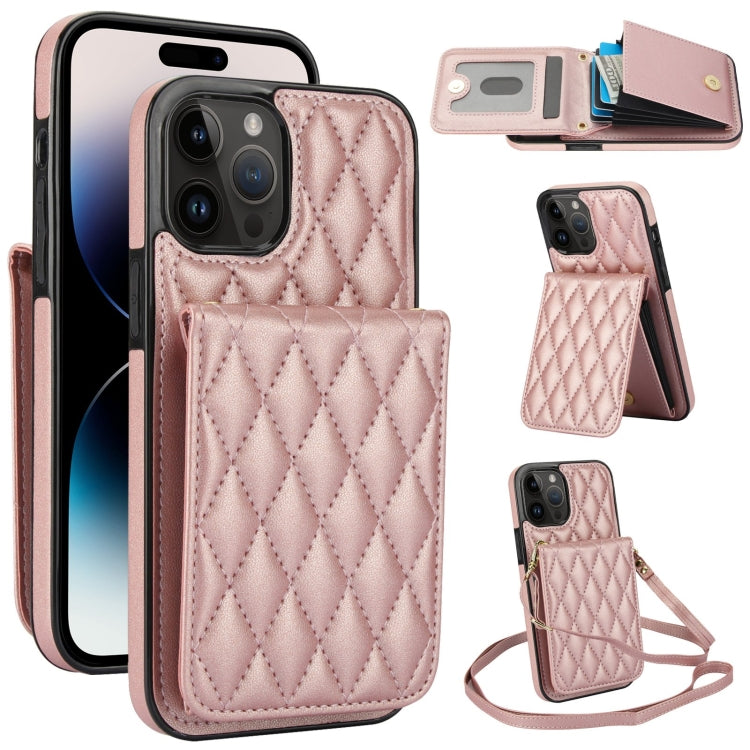 YM015 Crossbody Rhombic Card Bag RFID Phone Case, For iPhone 14 Pro Max, For iPhone 13 Pro Max, For iPhone 13 Pro, For iPhone 13