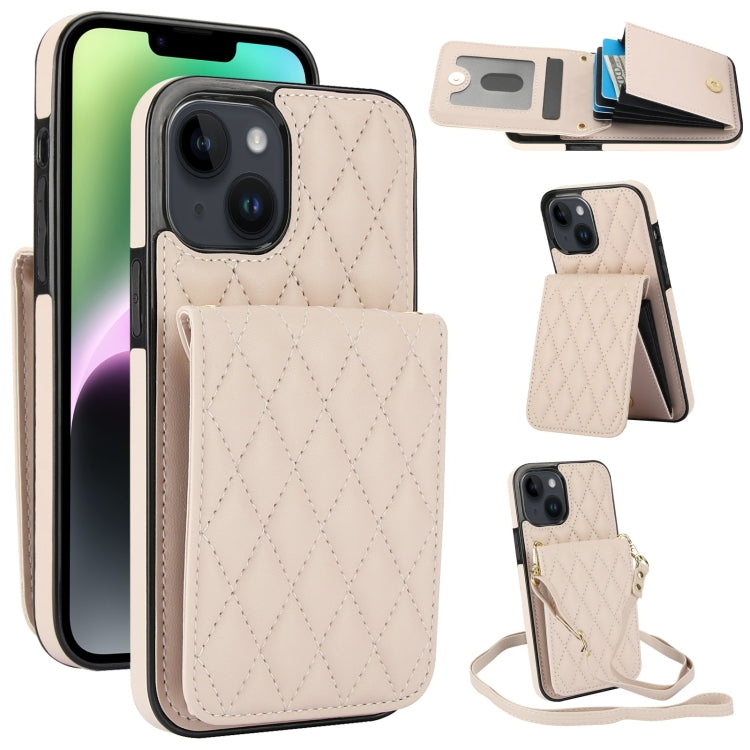 YM015 Crossbody Rhombic Card Bag RFID Phone Case, For iPhone 15, For iPhone 14 Plus, For iPhone 14, For iPhone 14 Pro