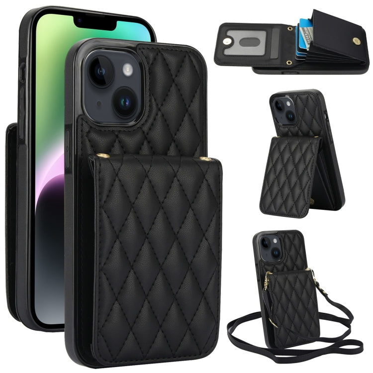 YM015 Crossbody Rhombic Card Bag RFID Phone Case, For iPhone 14 Pro Max, For iPhone 13 Pro Max, For iPhone 13 Pro, For iPhone 13