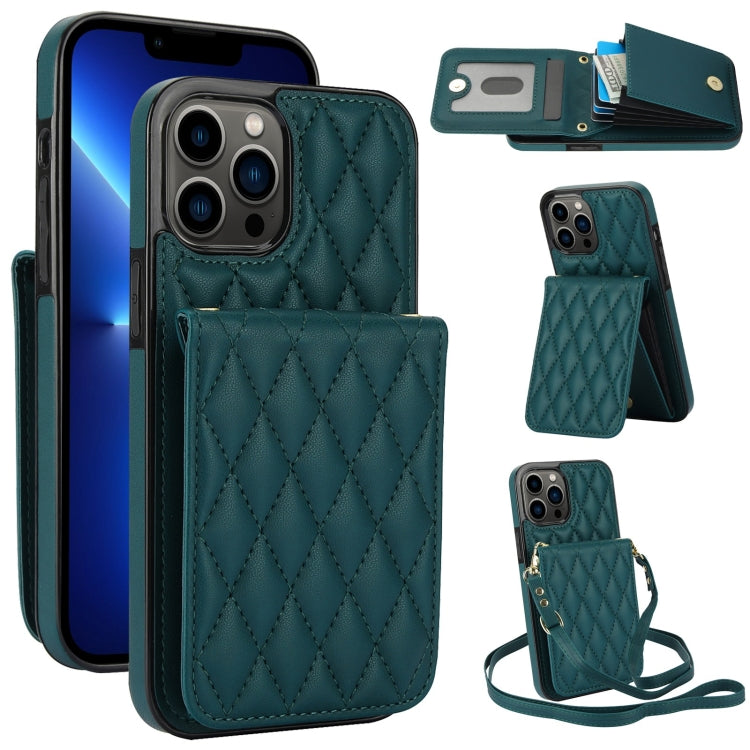 YM015 Crossbody Rhombic Card Bag RFID Phone Case, For iPhone 14 Pro Max, For iPhone 13 Pro Max, For iPhone 13 Pro, For iPhone 13