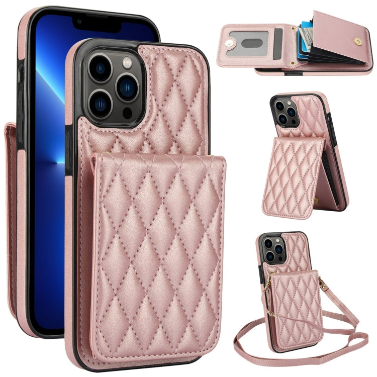 YM015 Crossbody Rhombic Card Bag RFID Phone Case, For iPhone 14 Pro Max, For iPhone 13 Pro Max, For iPhone 13 Pro, For iPhone 13