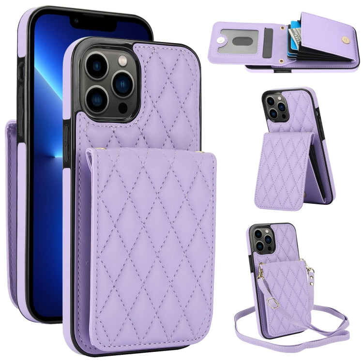 YM015 Crossbody Rhombic Card Bag RFID Phone Case, For iPhone 14 Pro Max, For iPhone 13 Pro Max, For iPhone 13 Pro, For iPhone 13