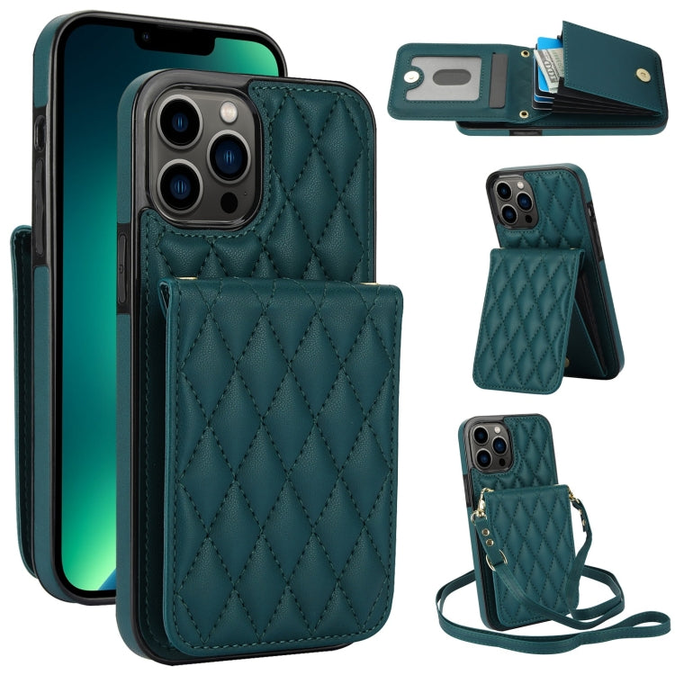 YM015 Crossbody Rhombic Card Bag RFID Phone Case, For iPhone 14 Pro Max, For iPhone 13 Pro Max, For iPhone 13 Pro, For iPhone 13