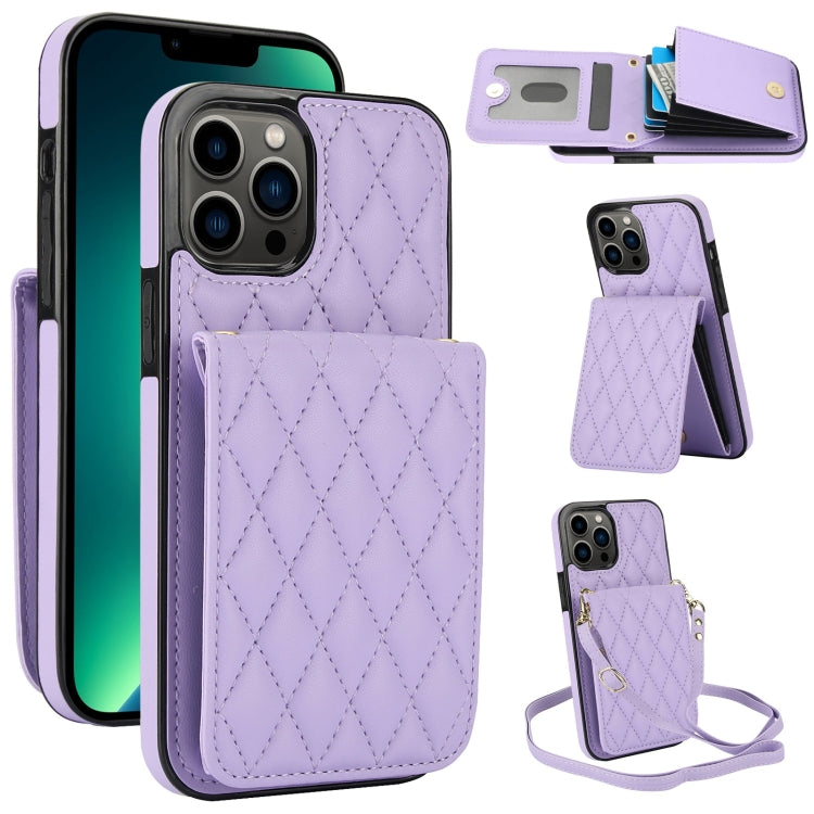 YM015 Crossbody Rhombic Card Bag RFID Phone Case, For iPhone 14 Pro Max, For iPhone 13 Pro Max, For iPhone 13 Pro, For iPhone 13