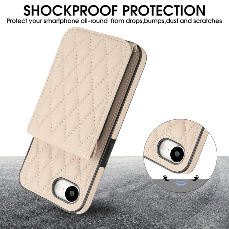 YM015 Crossbody Rhombic Card Bag RFID Phone Case, For iPhone 16e / 17e, For iPhone 17 Pro Max, For iPhone 17 Pro, For iPhone 17