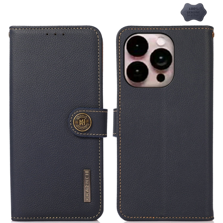 KHAZNEH Custer Genuine Leather RFID Phone Case, For iPhone 17 Pro Max, For iPhone 17 Pro, For iPhone 17, For iPhone 17 Air, For iPhone 16e, For iPhone 16 Pro Max, For iPhone 16 Pro, For iPhone 16 Plus