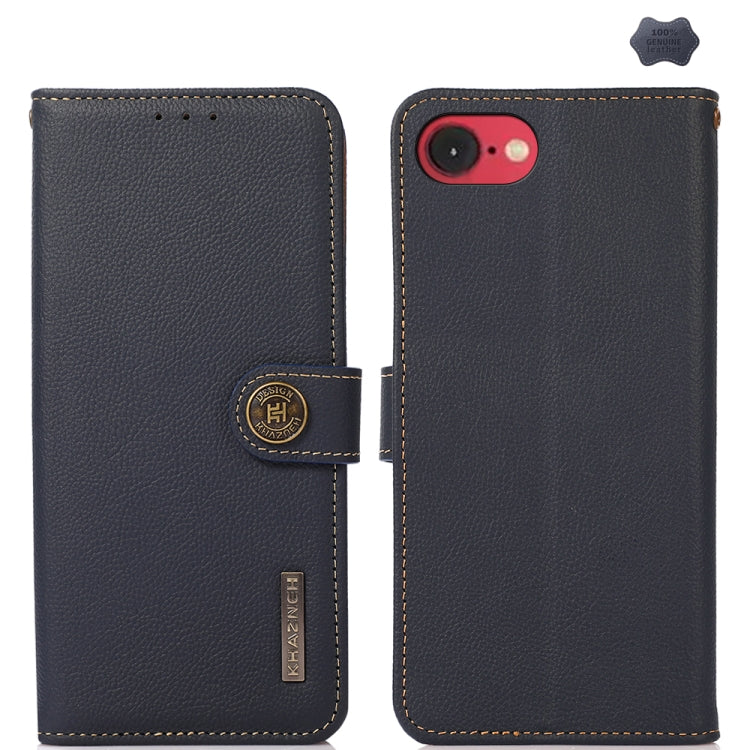 KHAZNEH Custer Genuine Leather RFID Phone Case, For iPhone 17 Pro Max, For iPhone 17 Pro, For iPhone 17, For iPhone 17 Air, For iPhone 16e, For iPhone 16 Pro Max, For iPhone 16 Pro, For iPhone 16 Plus