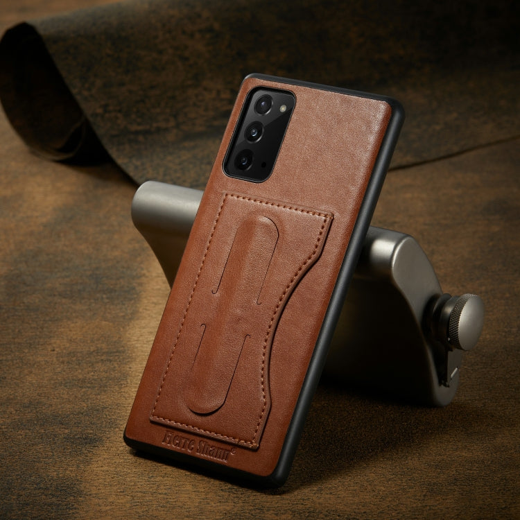 Fierre Shann Full Coverage Protective Leather Case with Holder & Card Slot, For iPhone 12 mini, For iPhone 12 / 12 Pro, For iPhone 12 Pro Max, For Galaxy Note20 Ultra