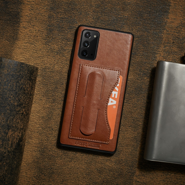 Fierre Shann Full Coverage Protective Leather Case with Holder & Card Slot, For iPhone 12 mini, For iPhone 12 / 12 Pro, For iPhone 12 Pro Max, For Galaxy Note20 Ultra