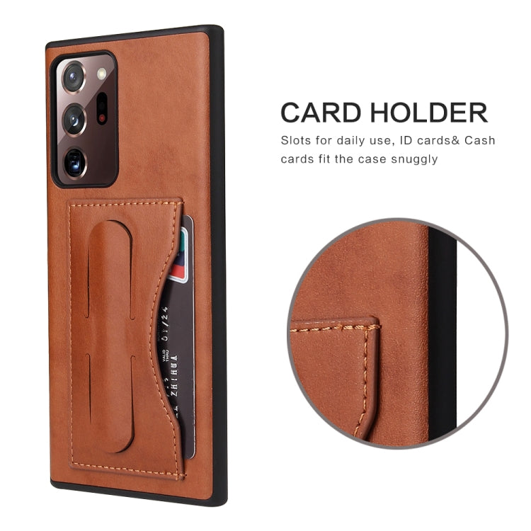 Fierre Shann Full Coverage Protective Leather Case with Holder & Card Slot, For iPhone 12 mini, For iPhone 12 / 12 Pro, For iPhone 12 Pro Max, For Galaxy Note20 Ultra