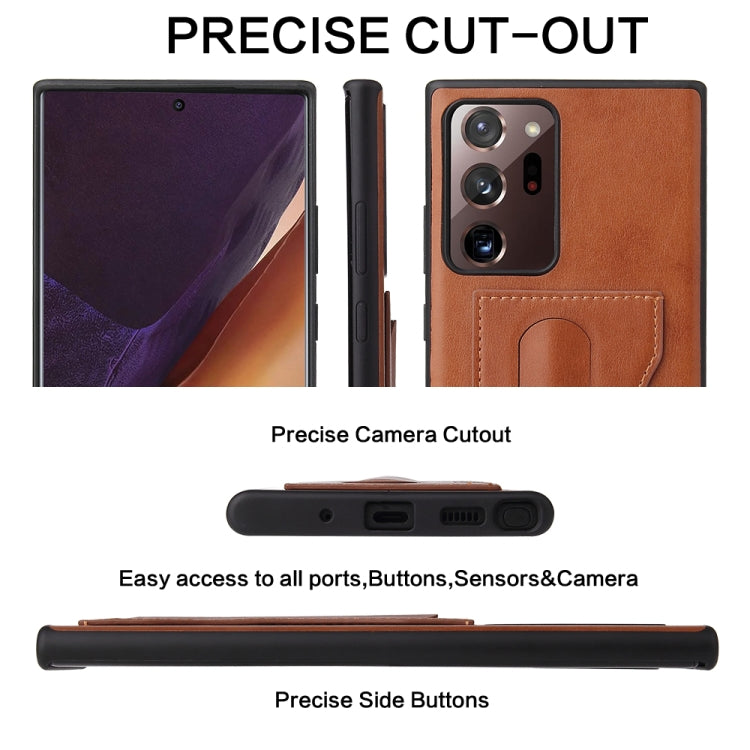 Fierre Shann Full Coverage Protective Leather Case with Holder & Card Slot, For iPhone 12 mini, For iPhone 12 / 12 Pro, For iPhone 12 Pro Max, For Galaxy Note20 Ultra