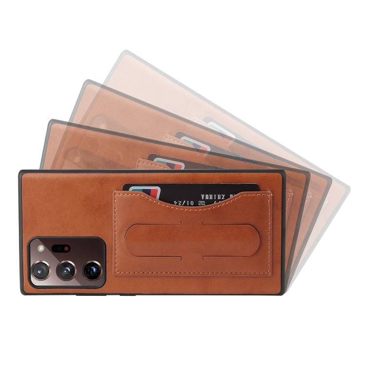 Fierre Shann Full Coverage Protective Leather Case with Holder & Card Slot, For iPhone 12 mini, For iPhone 12 / 12 Pro, For iPhone 12 Pro Max, For Galaxy Note20 Ultra