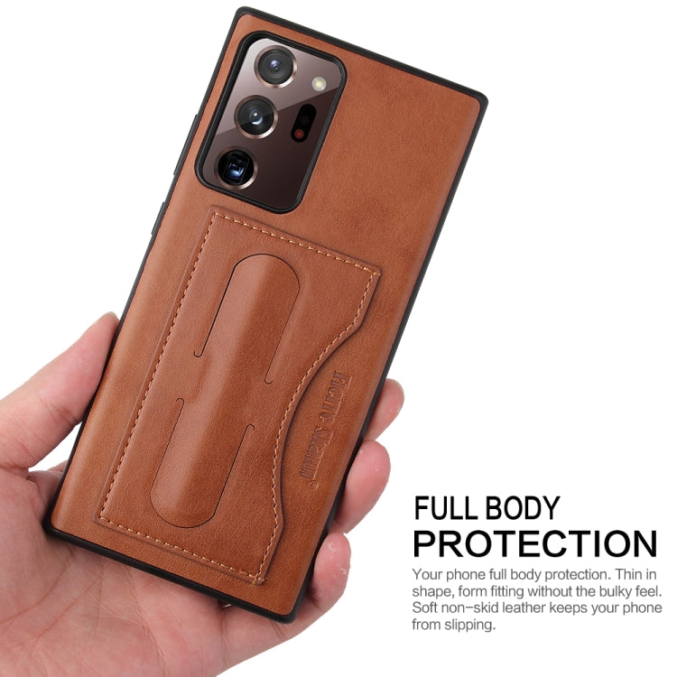 Fierre Shann Full Coverage Protective Leather Case with Holder & Card Slot, For iPhone 12 mini, For iPhone 12 / 12 Pro, For iPhone 12 Pro Max, For Galaxy Note20 Ultra