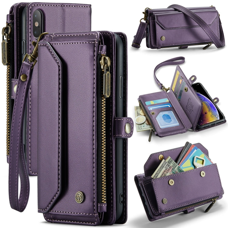 CaseMe C36 Card Slots Zipper Wallet RFID Anti-theft Leather Phone Case, For iPhone 11 Pro, For iPhone XS / X, For iPhone XR, For iPhone XS Max