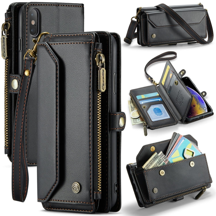 CaseMe C36 Card Slots Zipper Wallet RFID Anti-theft Leather Phone Case, For iPhone 11 Pro, For iPhone XS / X, For iPhone XR, For iPhone XS Max