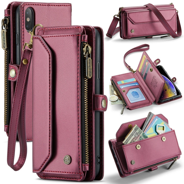 CaseMe C36 Card Slots Zipper Wallet RFID Anti-theft Leather Phone Case, For iPhone 11 Pro, For iPhone XS / X, For iPhone XR, For iPhone XS Max