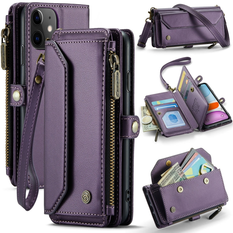 CaseMe C36 Card Slots Zipper Wallet RFID Anti-theft Leather Phone Case, For iPhone 12 Pro, For iPhone 12 mini, For iPhone 11 Pro Max, For iPhone 11