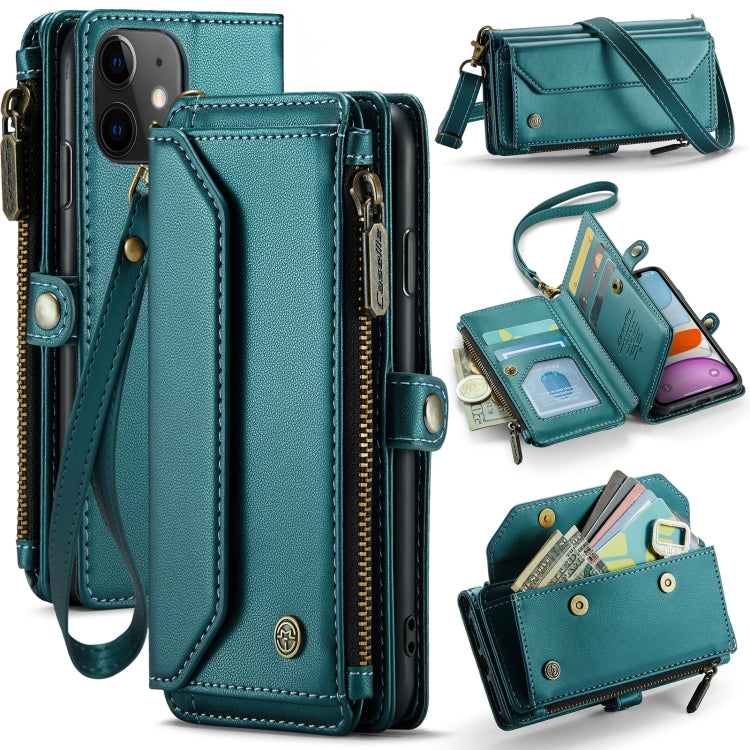 CaseMe C36 Card Slots Zipper Wallet RFID Anti-theft Leather Phone Case, For iPhone 12 Pro, For iPhone 12 mini, For iPhone 11 Pro Max, For iPhone 11