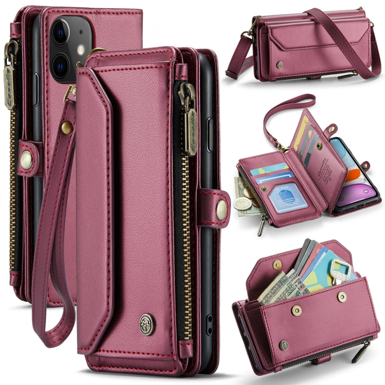 CaseMe C36 Card Slots Zipper Wallet RFID Anti-theft Leather Phone Case, For iPhone 12 Pro, For iPhone 12 mini, For iPhone 11 Pro Max, For iPhone 11