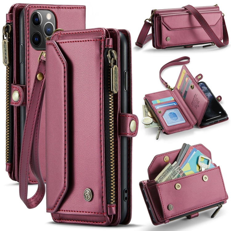 CaseMe C36 Card Slots Zipper Wallet RFID Anti-theft Leather Phone Case, For iPhone 11 Pro, For iPhone XS / X, For iPhone XR, For iPhone XS Max