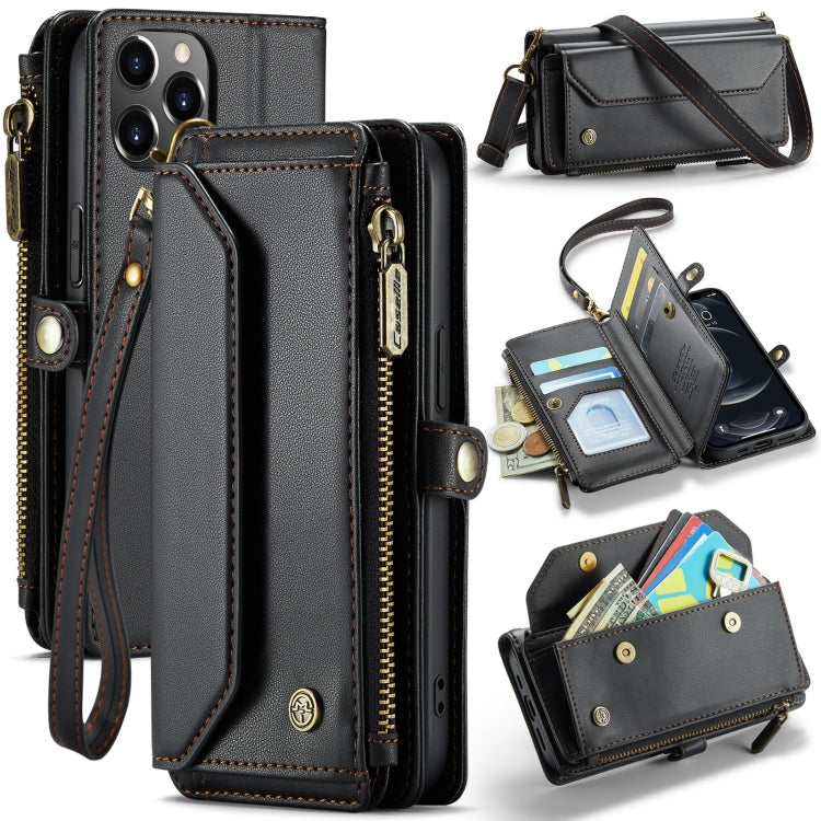 CaseMe C36 Card Slots Zipper Wallet RFID Anti-theft Leather Phone Case, For iPhone 12 Pro, For iPhone 12 mini, For iPhone 11 Pro Max, For iPhone 11