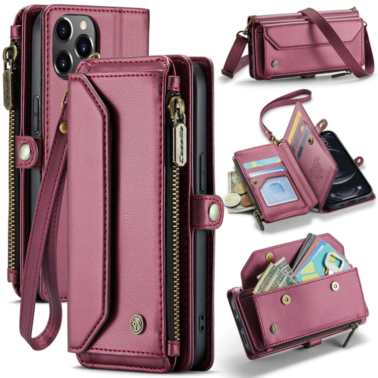 CaseMe C36 Card Slots Zipper Wallet RFID Anti-theft Leather Phone Case, For iPhone 13, For iPhone 13 mini, For iPhone 12, For iPhone 12 Pro Max