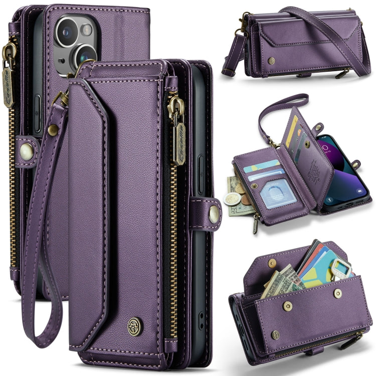 CaseMe C36 Card Slots Zipper Wallet RFID Anti-theft Leather Phone Case, For iPhone 13, For iPhone 13 mini, For iPhone 12, For iPhone 12 Pro Max
