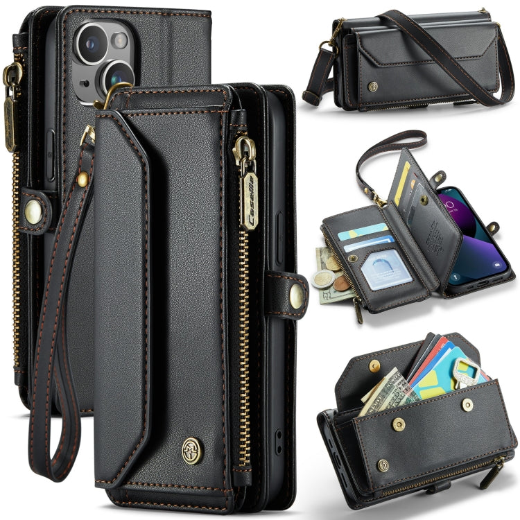 CaseMe C36 Card Slots Zipper Wallet RFID Anti-theft Leather Phone Case, For iPhone 13, For iPhone 13 mini, For iPhone 12, For iPhone 12 Pro Max