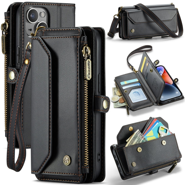 CaseMe C36 Card Slots Zipper Wallet RFID Anti-theft Leather Phone Case, For iPhone 14 Plus, For iPhone 14, For iPhone 14 Pro, For iPhone 14 Pro Max