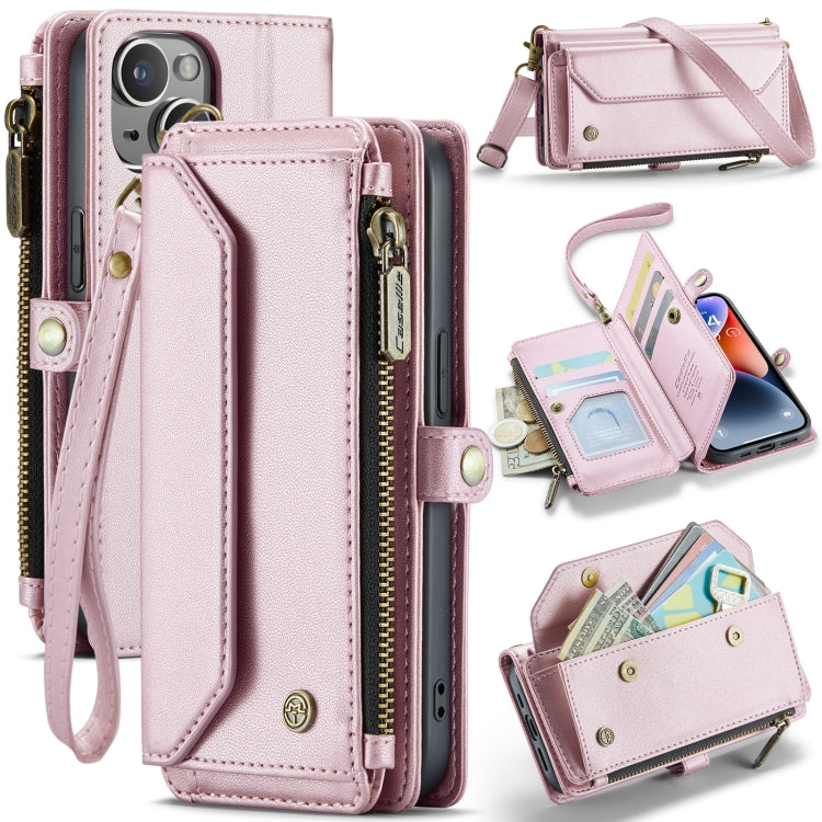 CaseMe C36 Card Slots Zipper Wallet RFID Anti-theft Leather Phone Case, For iPhone 14 Plus, For iPhone 14, For iPhone 14 Pro, For iPhone 14 Pro Max