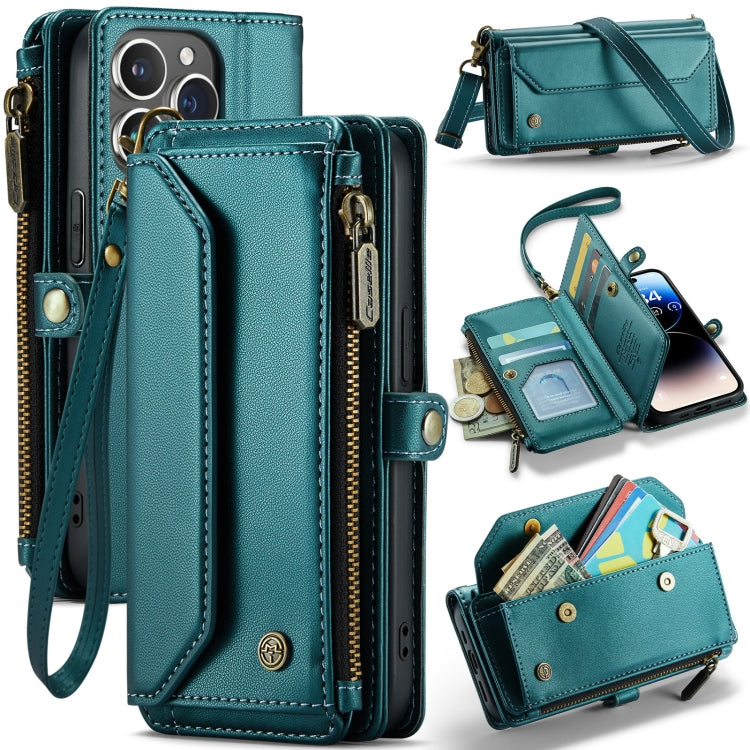 CaseMe C36 Card Slots Zipper Wallet RFID Anti-theft Leather Phone Case, For iPhone 14 Plus, For iPhone 14, For iPhone 14 Pro, For iPhone 14 Pro Max