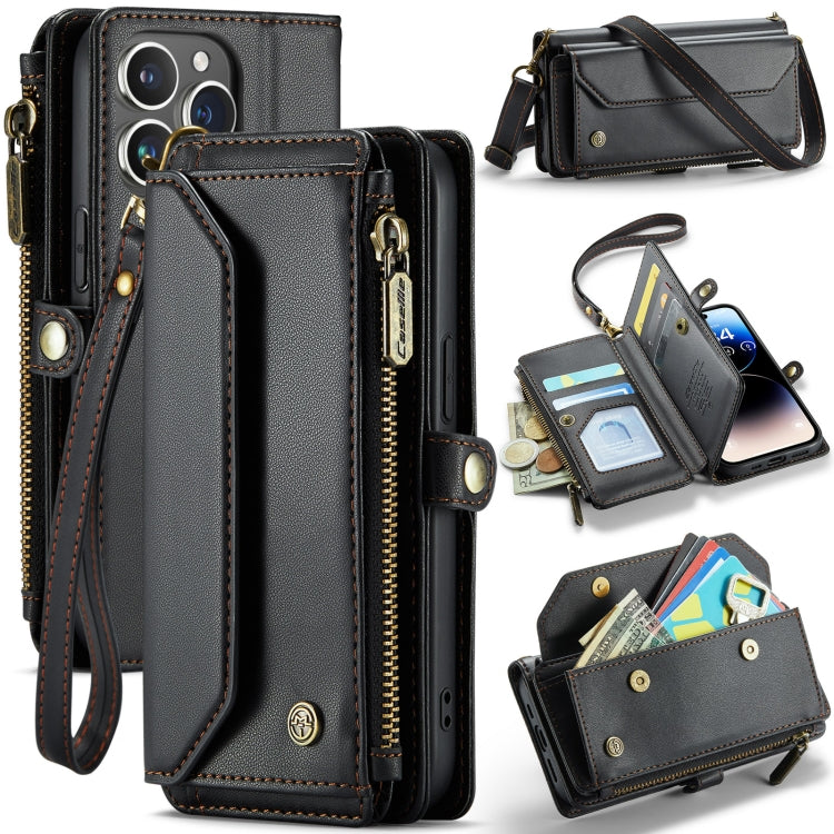 CaseMe C36 Card Slots Zipper Wallet RFID Anti-theft Leather Phone Case, For iPhone 14 Plus, For iPhone 14, For iPhone 14 Pro, For iPhone 14 Pro Max
