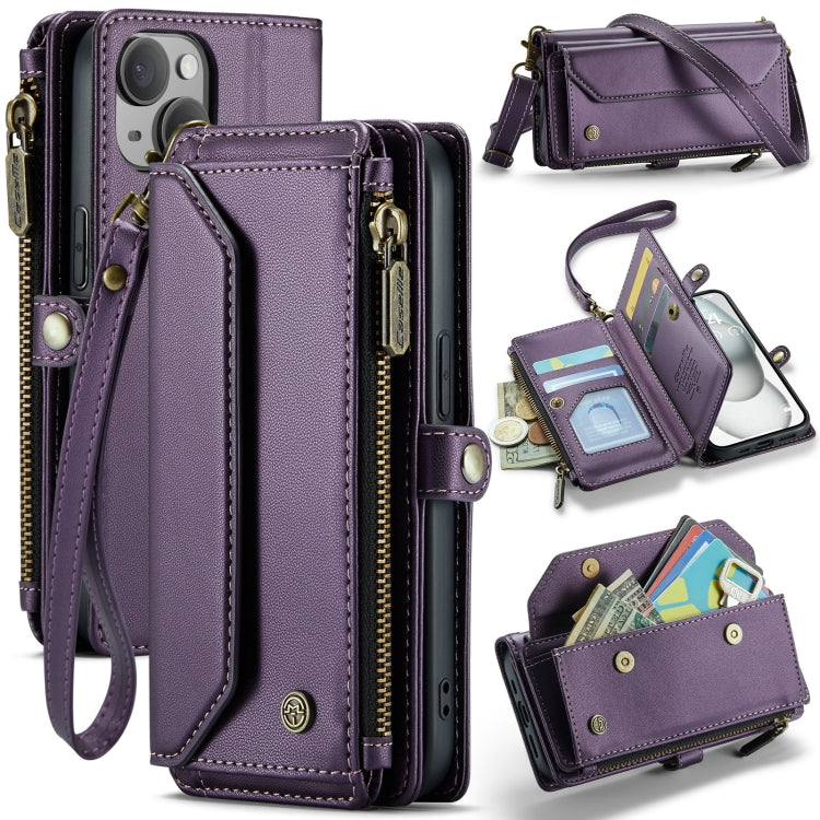 CaseMe C36 Card Slots Zipper Wallet RFID Anti-theft Leather Phone Case, For iPhone 15 Pro Max, For iPhone 15 Pro, For iPhone 15 Plus, For iPhone 15