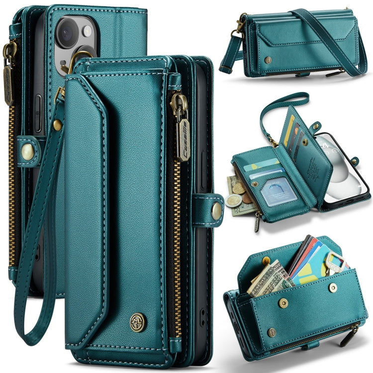 CaseMe C36 Card Slots Zipper Wallet RFID Anti-theft Leather Phone Case, For iPhone 15 Pro Max, For iPhone 15 Pro, For iPhone 15 Plus, For iPhone 15