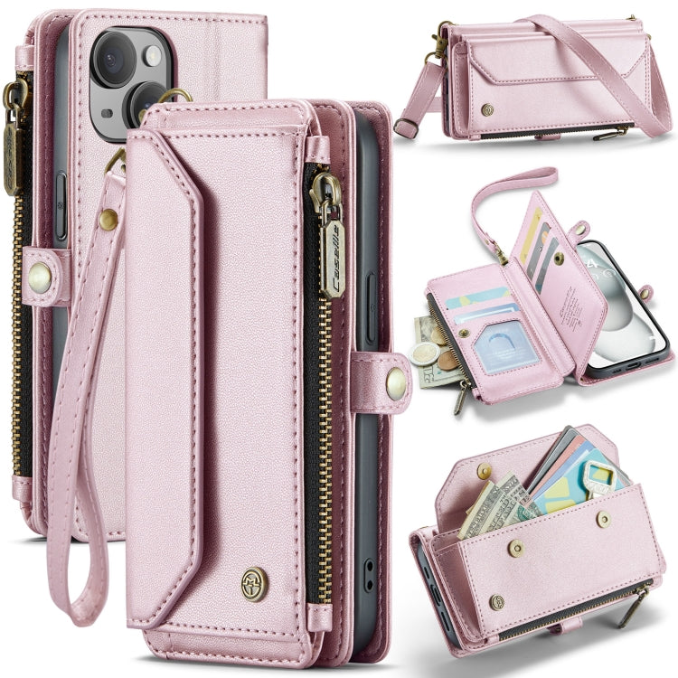 CaseMe C36 Card Slots Zipper Wallet RFID Anti-theft Leather Phone Case, For iPhone 15 Pro Max, For iPhone 15 Pro, For iPhone 15 Plus, For iPhone 15