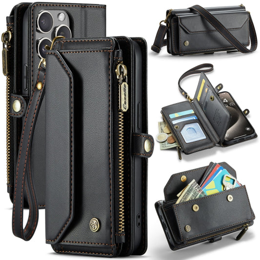 CaseMe C36 Card Slots Zipper Wallet RFID Anti-theft Leather Phone Case, For iPhone 15 Pro Max, For iPhone 15 Pro, For iPhone 15 Plus, For iPhone 15