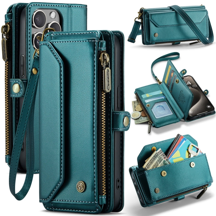 CaseMe C36 Card Slots Zipper Wallet RFID Anti-theft Leather Phone Case, For iPhone 15 Pro Max, For iPhone 15 Pro, For iPhone 15 Plus, For iPhone 15