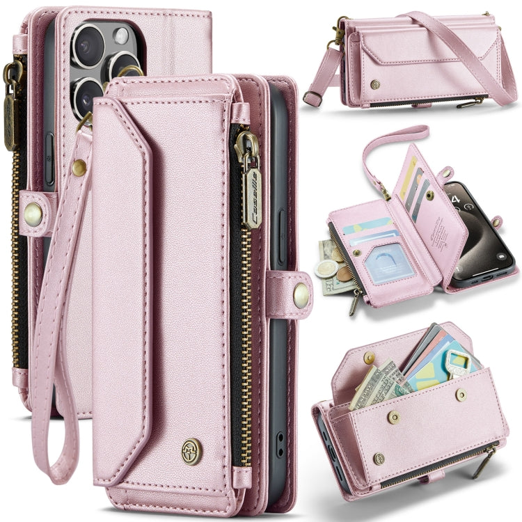 CaseMe C36 Card Slots Zipper Wallet RFID Anti-theft Leather Phone Case, For iPhone 15 Pro Max, For iPhone 15 Pro, For iPhone 15 Plus, For iPhone 15