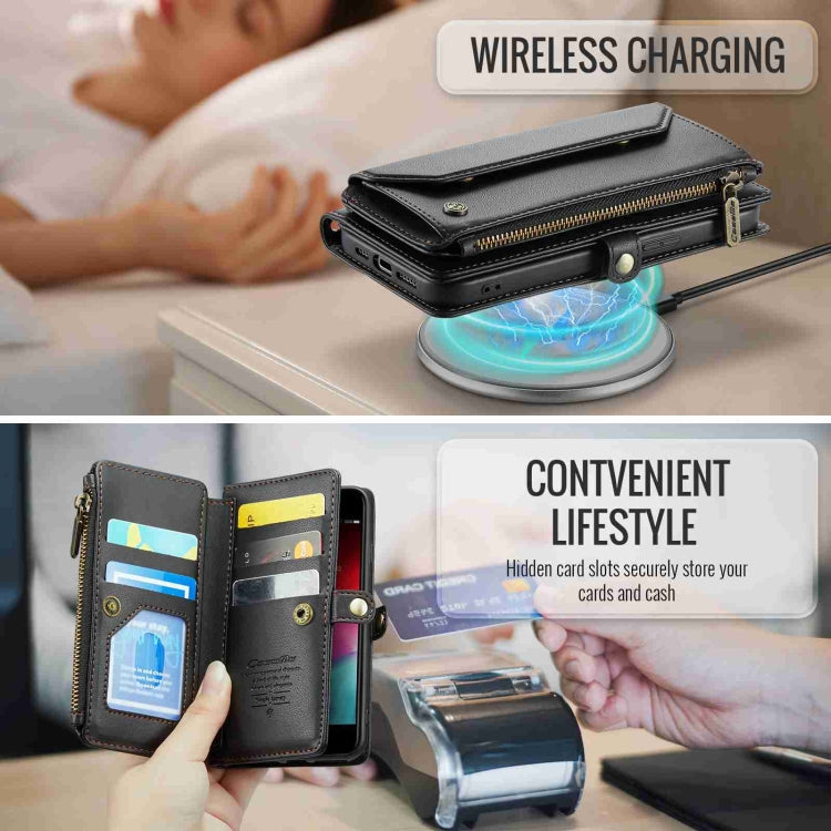 CaseMe C36 Card Slots Zipper Wallet RFID Anti-theft Leather Phone Case, For iPhone SE 2022 / SE 2020, For iPhone 8 / 7 / 6, For iPhone 13 Pro Max, For iPhone 13 Pro