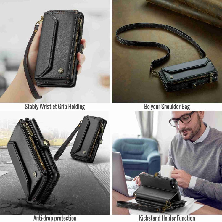 CaseMe C36 Card Slots Zipper Wallet RFID Anti-theft Leather Phone Case, For iPhone SE 2022 / SE 2020, For iPhone 8 / 7 / 6, For iPhone 13 Pro Max, For iPhone 13 Pro