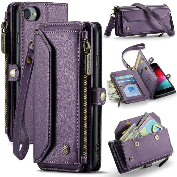 CaseMe C36 Card Slots Zipper Wallet RFID Anti-theft Leather Phone Case, For iPhone SE 2022 / SE 2020, For iPhone 8 / 7 / 6, For iPhone 13 Pro Max, For iPhone 13 Pro
