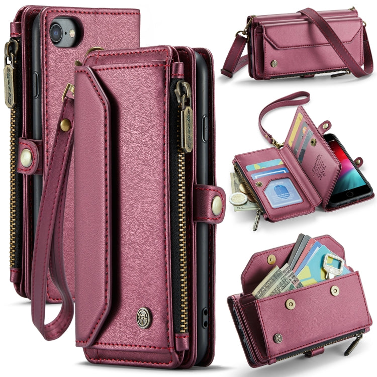 CaseMe C36 Card Slots Zipper Wallet RFID Anti-theft Leather Phone Case, For iPhone SE 2022 / SE 2020, For iPhone 8 / 7 / 6, For iPhone 13 Pro Max, For iPhone 13 Pro