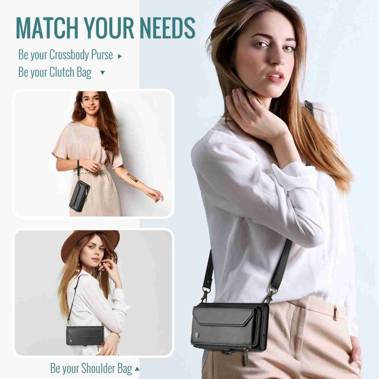 CaseMe C36 Card Slots Zipper Wallet RFID Anti-theft Leather Phone Case, For iPhone 8 Plus / 7 Plus / 6 Plus