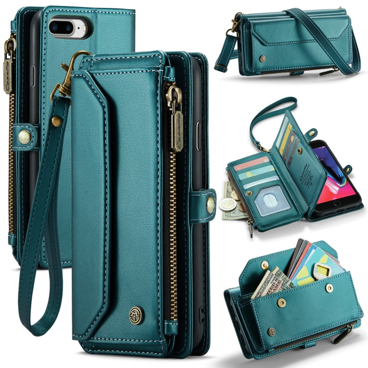 CaseMe C36 Card Slots Zipper Wallet RFID Anti-theft Leather Phone Case, For iPhone 8 Plus / 7 Plus / 6 Plus